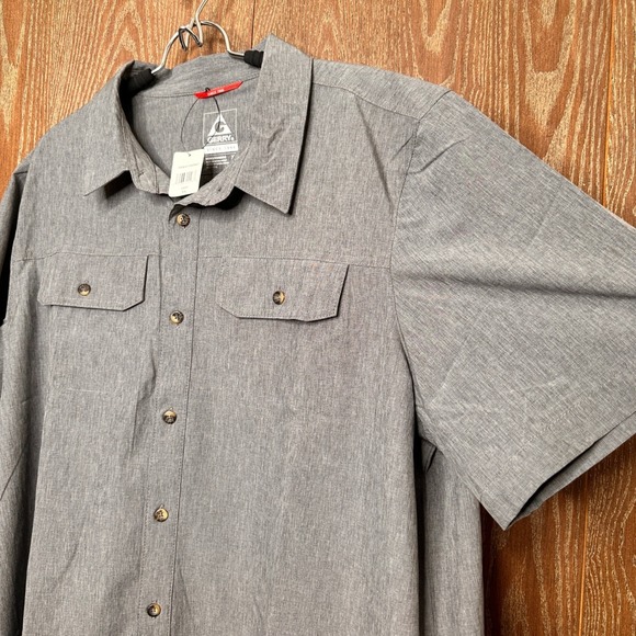 NWT Gerry Men's Short Sleeve Button Up Shirt XXL Performance Quick Dry Pockets - Picture 2 of 5